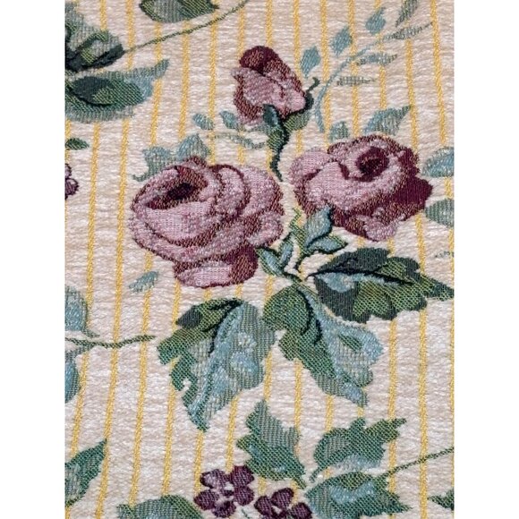 VTG Crown Crafts Roses Floral Tapestry Throw Blanket Tracy Porter Cotton/Acrylic - Picture 2 of 10